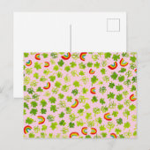 水色シャムロック&レインボーアイリッシュセントパティーズ ポストカード (正面/裏面)