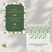 水色シャムロックHappy St. Patrickのデイカード 招待状