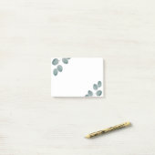 水色シルバードルユーカリ葉 ポストイット (デスク上)