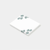 水色シルバードルユーカリ葉 ポストイット (アングル)