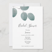 水色シルバードルユーカリ葉 招待状 (正面)