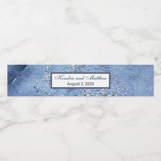 水色シルバーマーキュリードット ペットボトルラベル (シングルラベル)