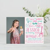 水色シンガー招待状（写真あり） 招待状 (スタンド正面)