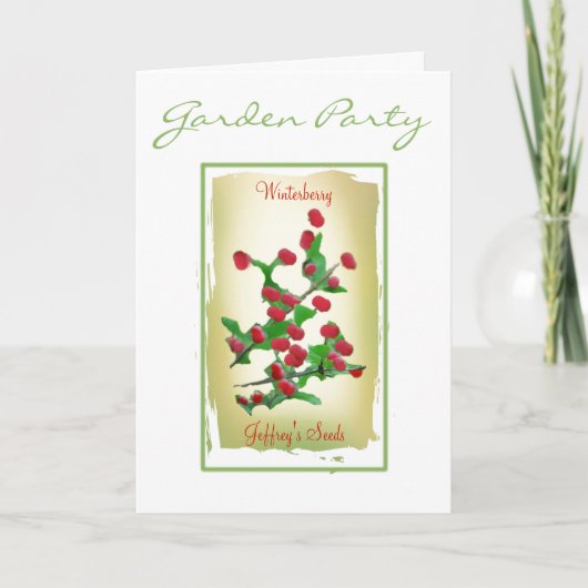 水色シードパケット招待状またはノートカード カード (正面)