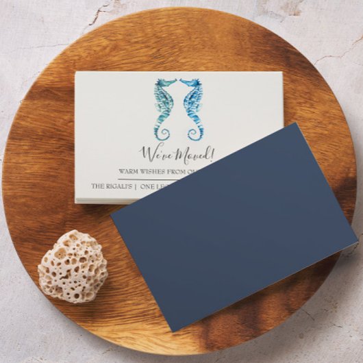 水色シーホース小さな動き発表カード エンクロージャーカード