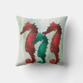 水色シーホース航海のパーソナライズされた クッション (裏面)