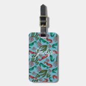 水色シーホース航海のパーソナライズされた ラゲッジタグ (正面縦)