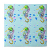 水色シーホース タイル (正面)