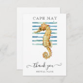 水色シーホース、ビーチ町、ケープメイ サンキューカード (正面/裏面)
