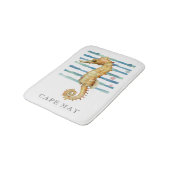 水色シーホース、ビーチ町、ケープメイ バスマット (アングル)