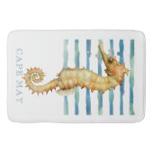 水色シーホース、ビーチ、ケープメイ バスマット (正面)