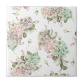 水色シームレスアジサイバラ芽フランスの タイル (正面)