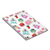 水色シームレスファッショングラマーパターンwhi ノートブック (右側)