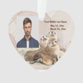 水色シール動物野生生物湖の写真 オーナメント (裏面)