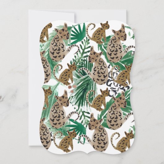 水色ジャガージャングルサファリチータネコ 招待状 (裏面)