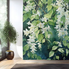 水色ジャスミンブロッサムドリフト シャワーカーテン