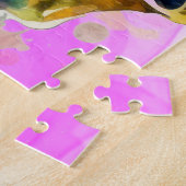 水色ジャズバンドミュージシャン音楽サクソフォン ジグソーパズル (側面)