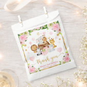 水色ジャングルサファリアニマルガールズ誕生日 フェイバーバッグ (クリップ留めされた状態)