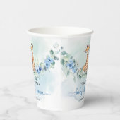 水色ジャングル動物ベビーキリン紙カップ 紙コップ (右)