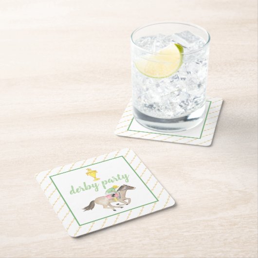 水色ジョッキーダービーパーティー競馬金ゴールド スクエアペーパーコースター (インサイチュ)