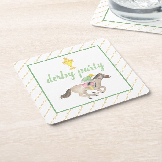 水色ジョッキーダービーパーティー競馬金ゴールド スクエアペーパーコースター (アングル)
