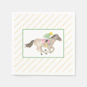 水色ジョッキーダービーパーティー競馬金ゴールド スタンダードカクテルナプキン (正面)