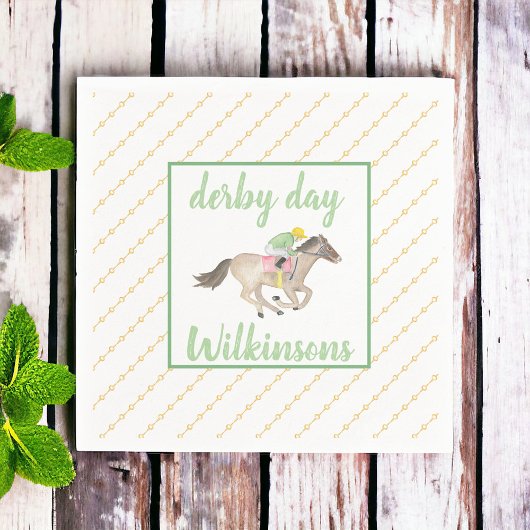 水色ジョッキーダービーパーティー競馬金ゴールド スタンダードカクテルナプキン