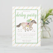 水色ジョッキーダービーパーティー競馬金ゴールド 招待状 (スタンド正面)