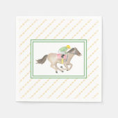 水色ジョッキープレアクネスパーティー競馬金ゴールド スタンダードカクテルナプキン (正面)