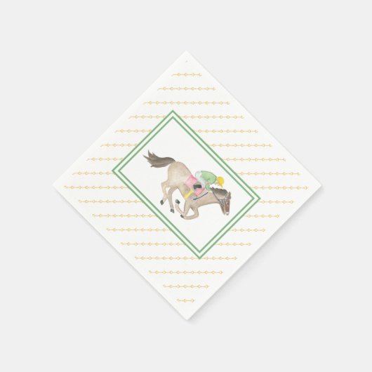 水色ジョッキープレアクネスパーティー競馬金ゴールド スタンダードカクテルナプキン (角)