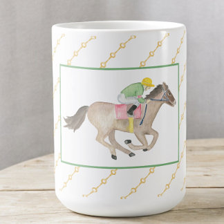 水色ジョッキー競馬 コーヒーマグカップ