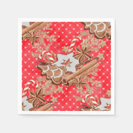 水色ジンジャーブレッドクッキーのクリスマス スタンダードカクテルナプキン