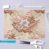 水色ジンジャーブレッドクッキーのクリスマス 薄葉紙 (クラフト)