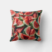 水色スイカのスライス模様グリーンレッド クッション (裏面)