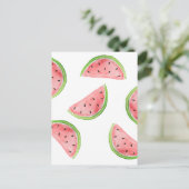 水色スイカのスライス ポストカード (スタンド正面)