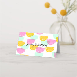 水色スイカ切手テンカラフルト プレイスカード