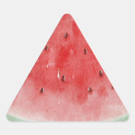 水色スイカ。熱帯夏の果実 三角形シール