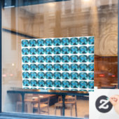 水色スカイブルー ウィンドウサイン (カフェ窓)