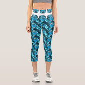 水色スカイブルー カプリレギンス (正面)