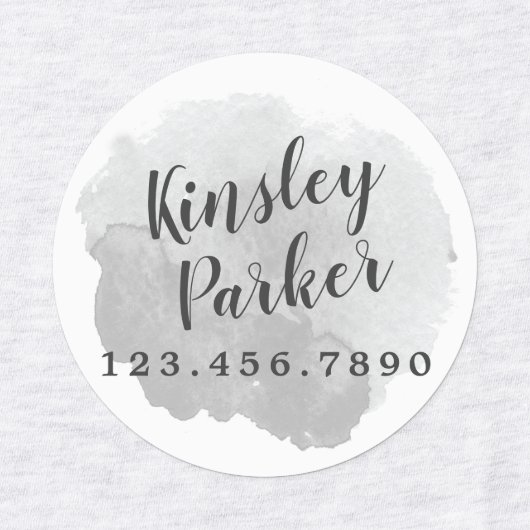 水色スクリプト名Ironオン ラベル (デザイン2)