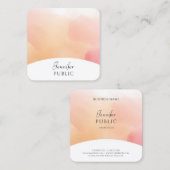 水色スクリプモダントエレガントトレンディーテンプレート スクエア名刺 (正面/裏面)