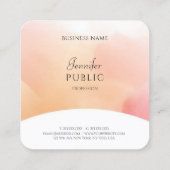 水色スクリプモダントエレガントトレンディーテンプレート スクエア名刺 (裏面)