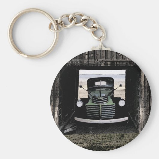 水色スケッチ1947アンティークトラックキーチェーン キーホルダー (正面)