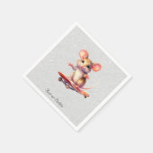 水色スケートボードマウスナプキン スタンダードカクテルナプキン (角)