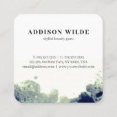 水色スタイリッシュストロークの署名 スクエア名刺 (裏面)