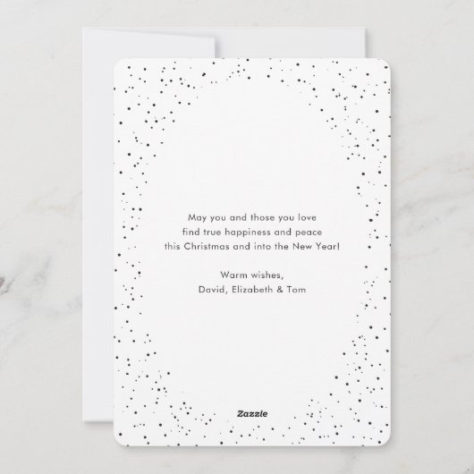 水色スタグスノーボタニカルメリークリスマス シーズンカード (裏面)