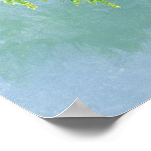 水色ステラジェイの鳥自然 ポスター (角)