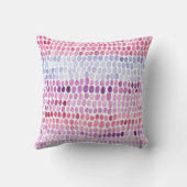 水色ストライプの：ピンク色の灰色ポルカ クッション (裏面)