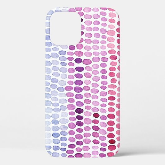 水色ストライプの:ピンク色の灰色ポルカ Case-Mate iPhoneケース (裏面)
