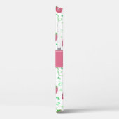 水色ストロベリーパターン（モノグラム） Case-Mate iPhoneケース (裏面 / 左)